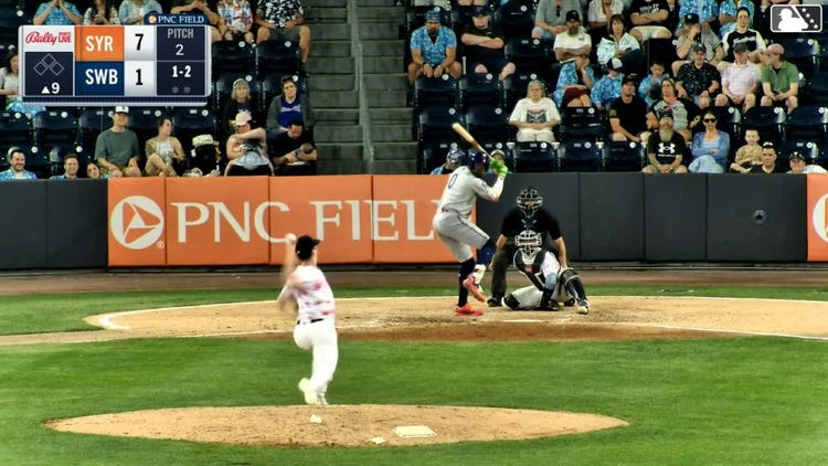Ronny Mauricio homers (11) on a fly ball to right field.