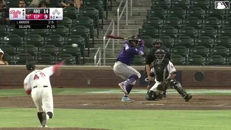 Adael Amador homers (7) on a line drive to right field.